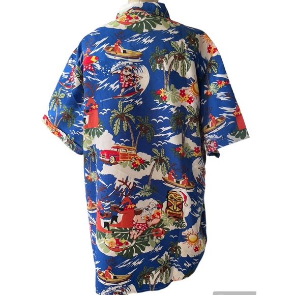 SSLR Mens Collection Hawaiian Shirt Christmas Santa Surf Beach Sz XL - Picture 2 of 4